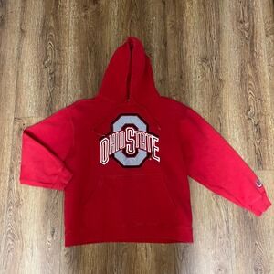 Ohio State Embroidered Stitched Hoodie Adult L Red Sweatshirt Collegiate Sweater